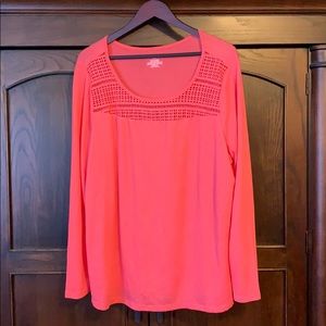 Gauzy pinkish coral Lane Bryant shirt